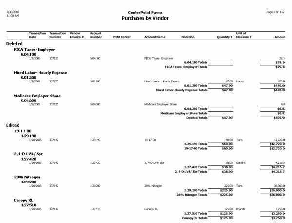 Centerpoint Accounting For Agriculturecenterpoint Payroll Standard Report Style 3264